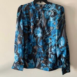 Cupio Blush Women’s Long Sleeve Blue Multicolor Blouse